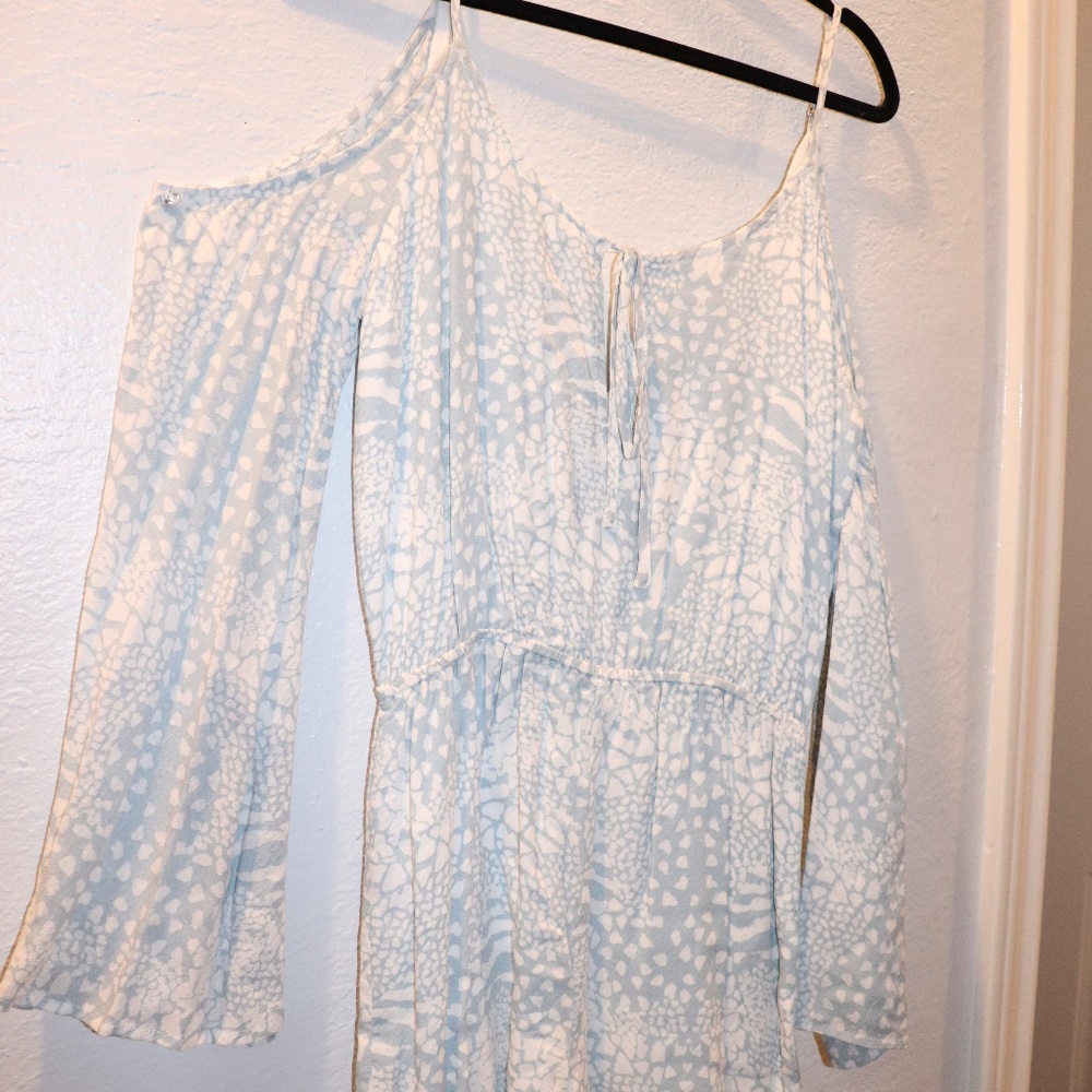 Blue and White Romper